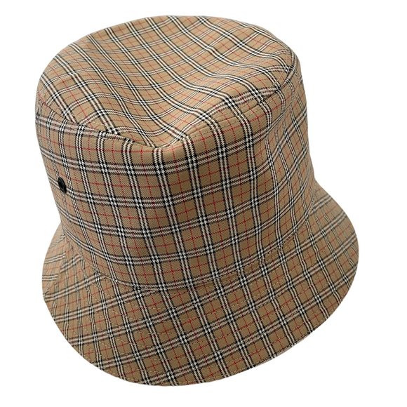 BURBERRY Cotton-blend Micro Check Bucket Hat In Traditional Burberry Pattern - Picture 6 of 16